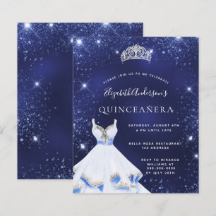 Invitation de robe à paillettes bleues pour Quince