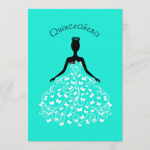 Invitation de robe de boule de Quinceanera de