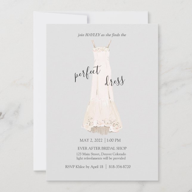 Invitation de robe de mariée (Devant)