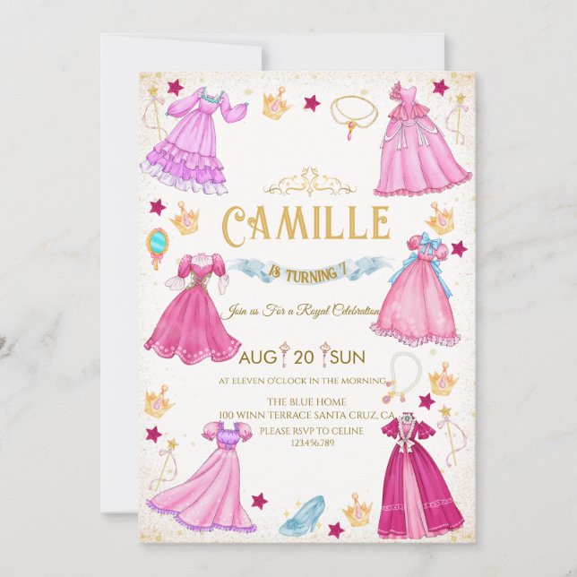 Invitation de robe de princesse pour l'anniversair (Devant)