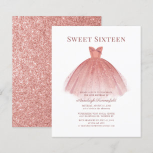 Invitation de robe douce 16 Budget Rose Or Paillet