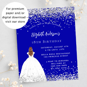Invitation de robe royale bleue