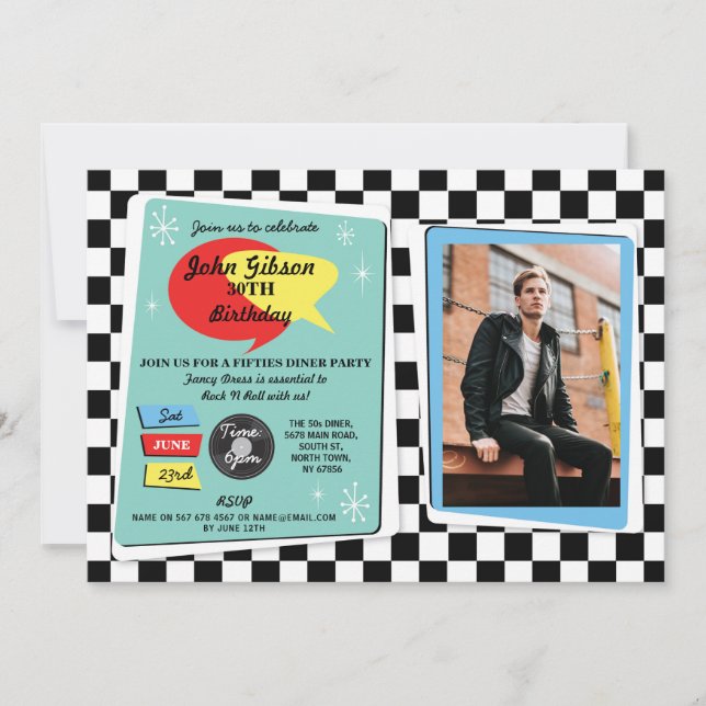 Invitation de rock N roll de Retro Rock dans les a (Devant)