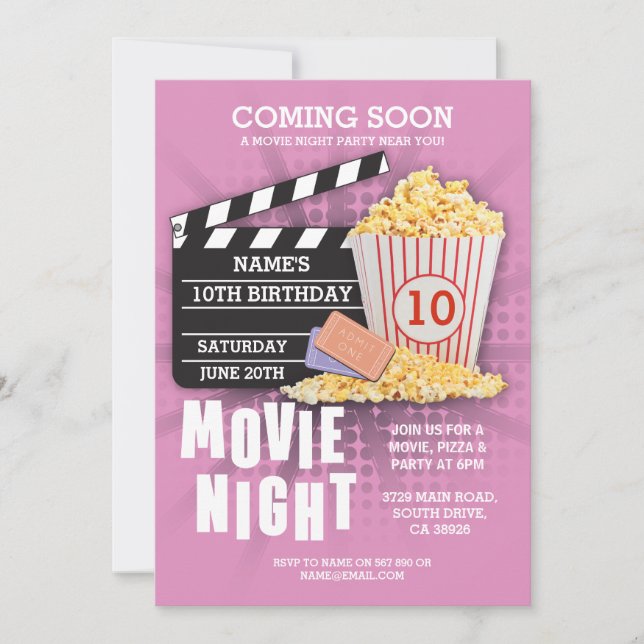 Invitation de rose de fête d'anniversaire de (Devant)