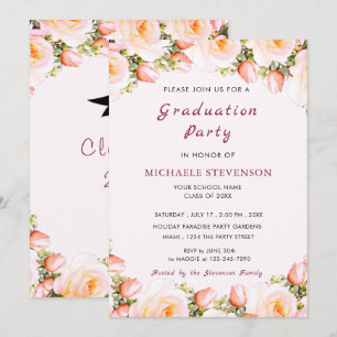 Invitation de rose Modèle de l'admission de votre 