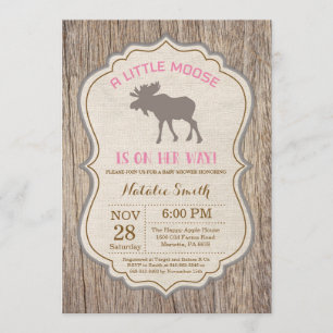 Invitation de Rustic Moose Baby shower Girl