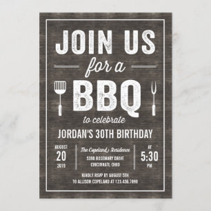 Invitation de Rustic Wood BBBQ Party RWC