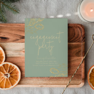 Invitation de Sage Green & Gold Holiday