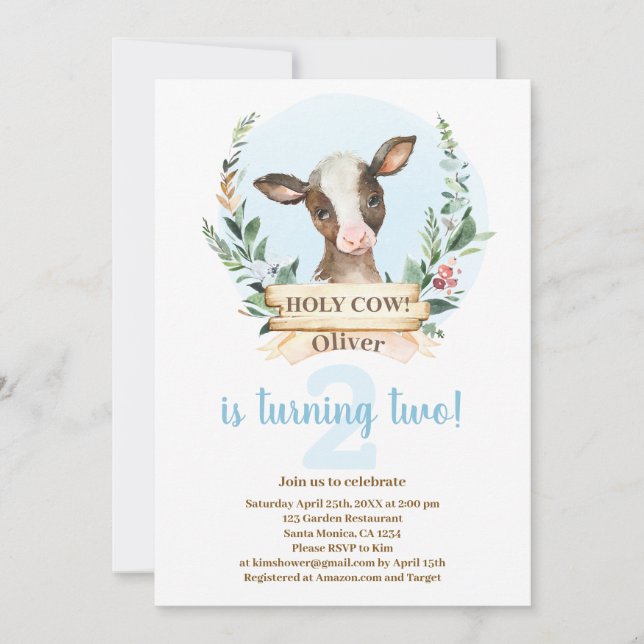 Invitation de Saint Vache Birthday Boy (Devant)