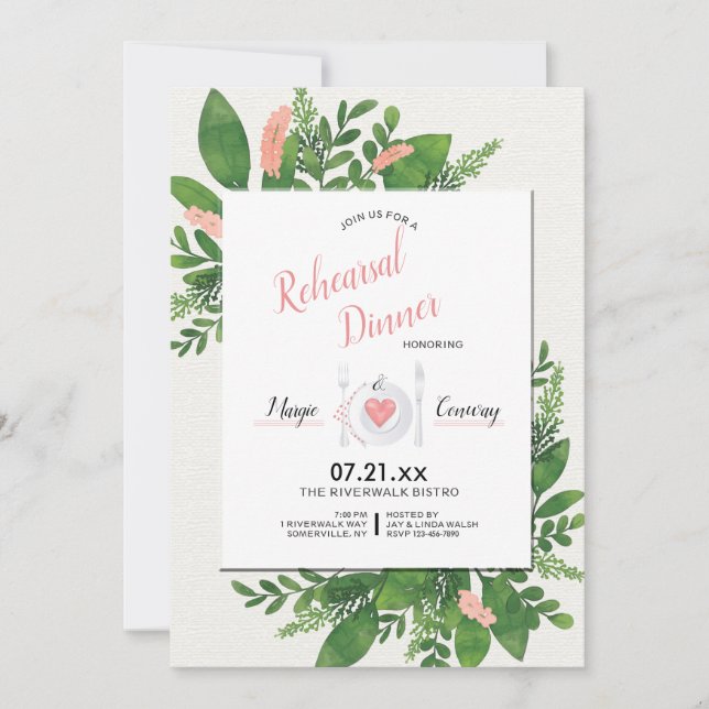 Invitation de salutation florale (Devant)