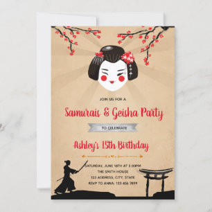 Invitation de Samurais et de geisha
