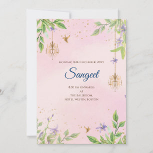 Invitation de Sangeet indien et cartes de mariage