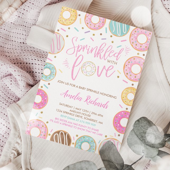 Invitation de saupoudrage de bébé Donut avec amour (Créateur téléchargé)