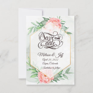 Invitation de sauvegarde à date de motif floral aq