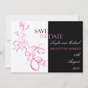 Invitation de sauvegarde de date à tourbillon rose