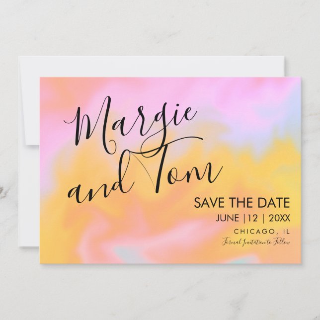 Invitation de sauvegarde de date abstraite Groovy (Devant)