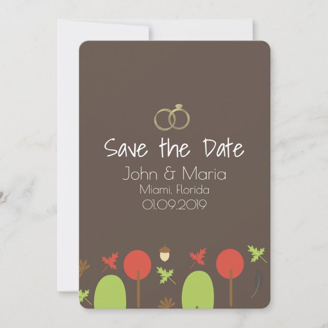 Invitation de sauvegarde de date automne modèle (Devant)