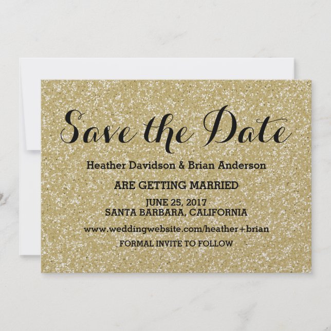 Invitation de sauvegarde de date avec paillettes d (Devant)