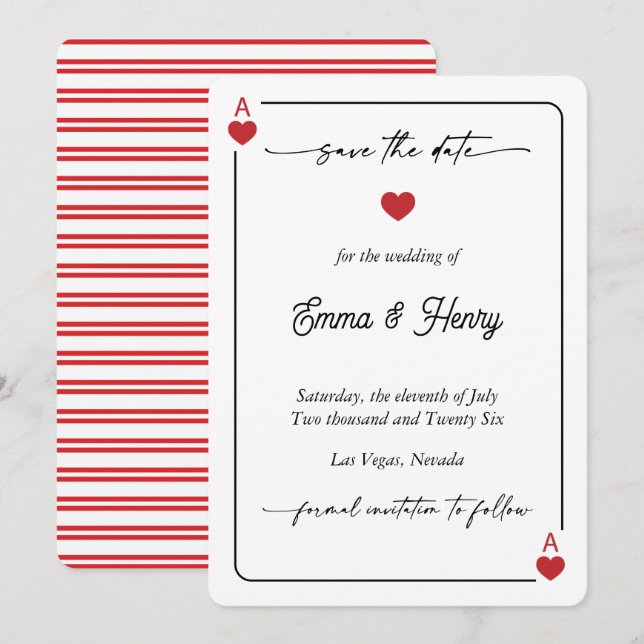 Invitation de sauvegarde de date Chanceux en amour (Devant / Derrière)