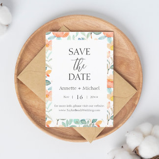 Invitation de sauvegarde de date colorée florale
