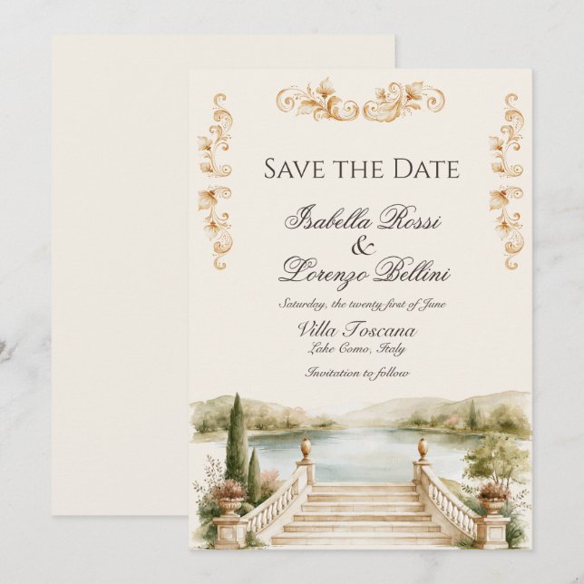 Invitation de sauvegarde de date de destination du (Devant / Derrière)