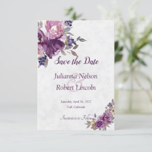 Invitation de sauvegarde de date de fleur d'aquare