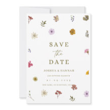 Invitation de sauvegarde de date de fleur pressée
