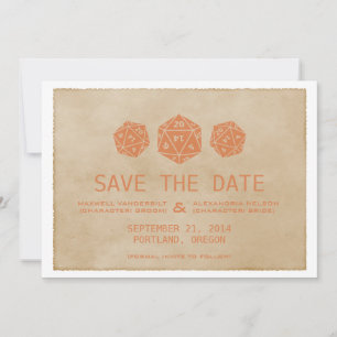 Invitation de sauvegarde de date de jeu de dés D20