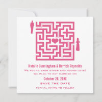 Invitation de sauvegarde de date de labyrinthe d'a