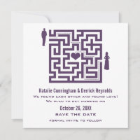 Invitation de sauvegarde de date de labyrinthe d'a