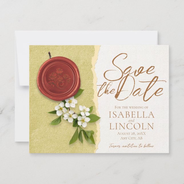 Invitation de sauvegarde de date de mariage à cach (Devant)