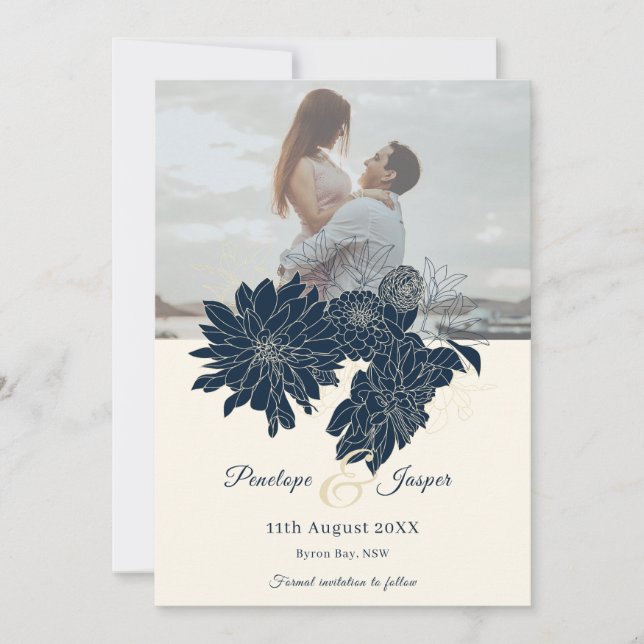 Invitation de sauvegarde de date de mariage à phot (Devant)