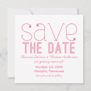 Invitation de sauvegarde de date de mariage à typo