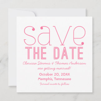 Invitation de sauvegarde de date de mariage à typo