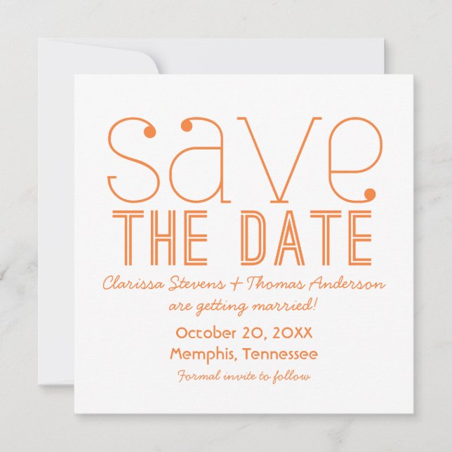 Invitation de sauvegarde de date de mariage à typo (Devant)