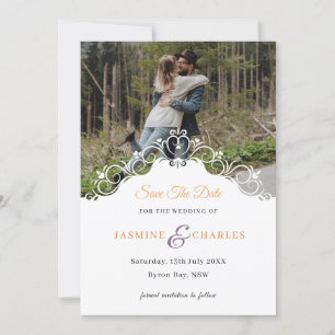 Invitation de sauvegarde de date de mariage avec p
