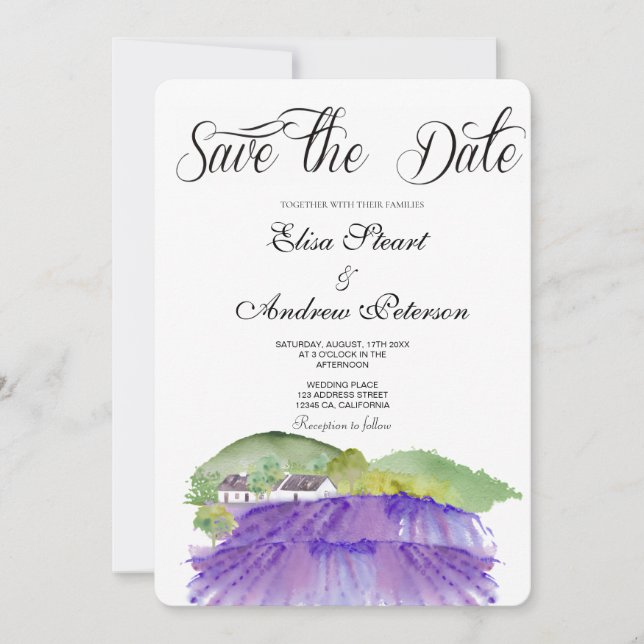 Invitation de sauvegarde de date de vignoble tosca (Devant)