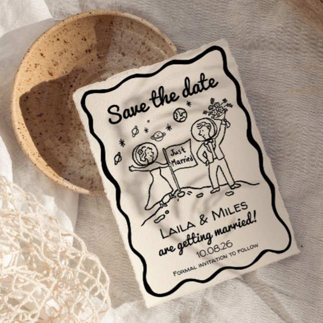 Invitation de sauvegarde de date d'espace cosmique (Cosmic space whimsical save the date invitation)