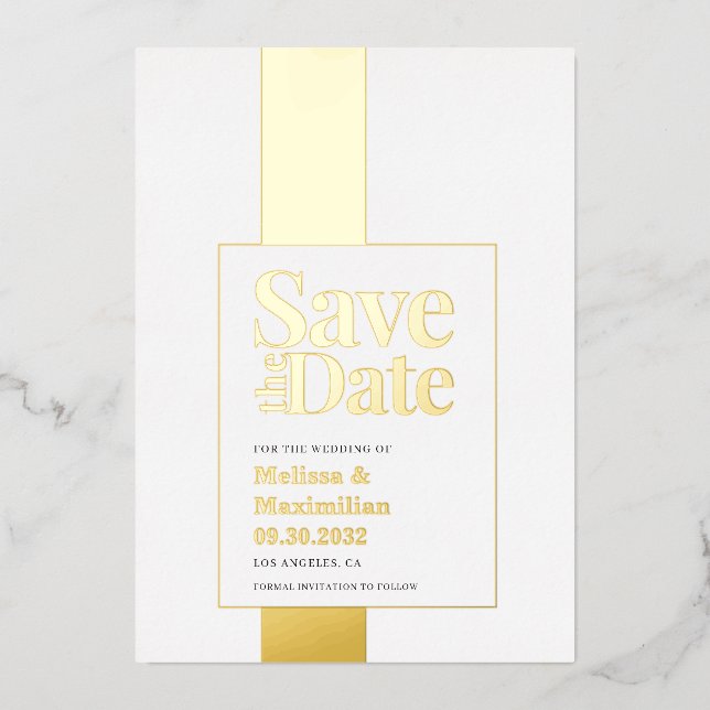 Invitation de sauvegarde de date en aluminium mode (Recto)