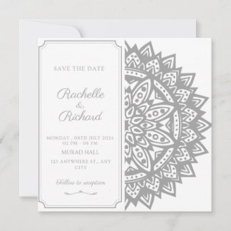 Invitation de sauvegarde de date en noir et blanc