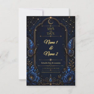 Invitation de sauvegarde de date en saphir céleste