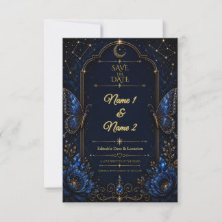 Invitation de sauvegarde de date en saphir céleste