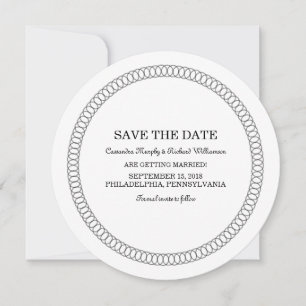 Invitation de sauvegarde de date encadrée d'ébène