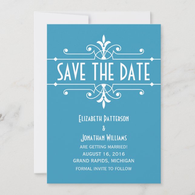 Invitation de sauvegarde de date Fancy Ornemental  (Devant)