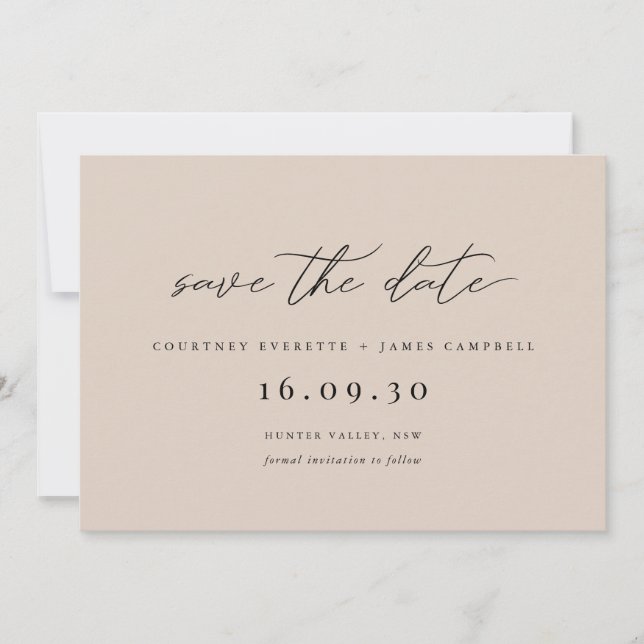 Invitation de sauvegarde de date moderne minimalis (Devant)