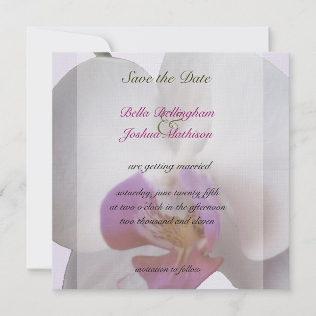 Invitation de sauvegarde de date pour orchidée ros (Devant)