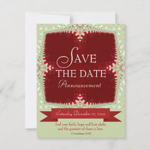 Invitation de sauvegarde de date Rouge + Vert en d