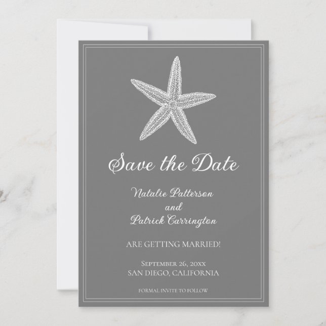 Invitation de sauvegarde de la date de l'étoile de (Devant)