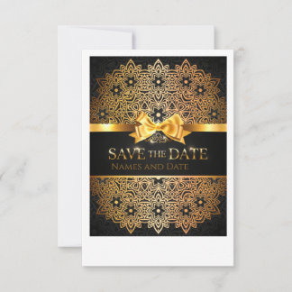 Invitation de sauvegarde de luxe Mandala en or