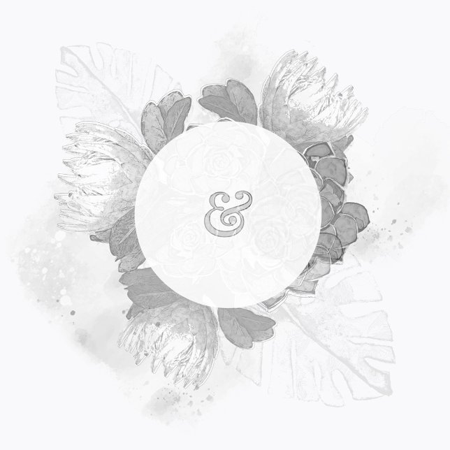 Invitation de sauvegarde de mariage Protea et plan (Créateur téléchargé)